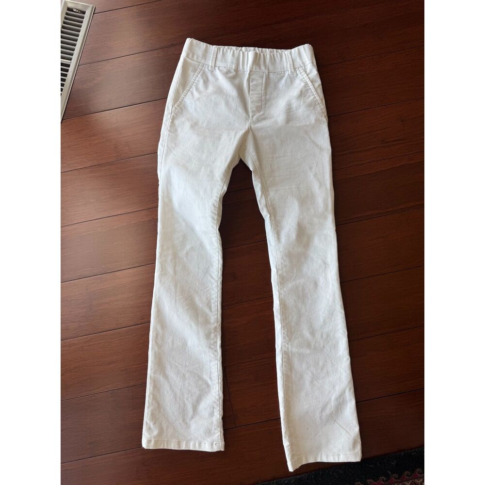 Bevy Flog White Stretch Boot Flare Pants Cotton Lycra Sz 24